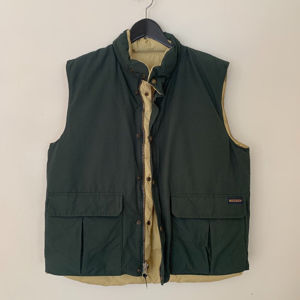 Vintage Woolrich Men's Duck Down Puffer Reversible Vest